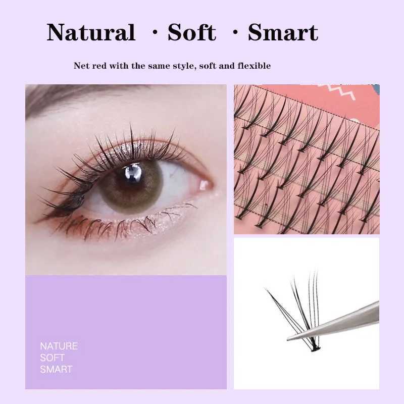 Anlinnet Professional Makeup 60 Clusters Personal Clusters Eyelash Single Cluster M Sand Eyelash Graffiti False EyelashW241024