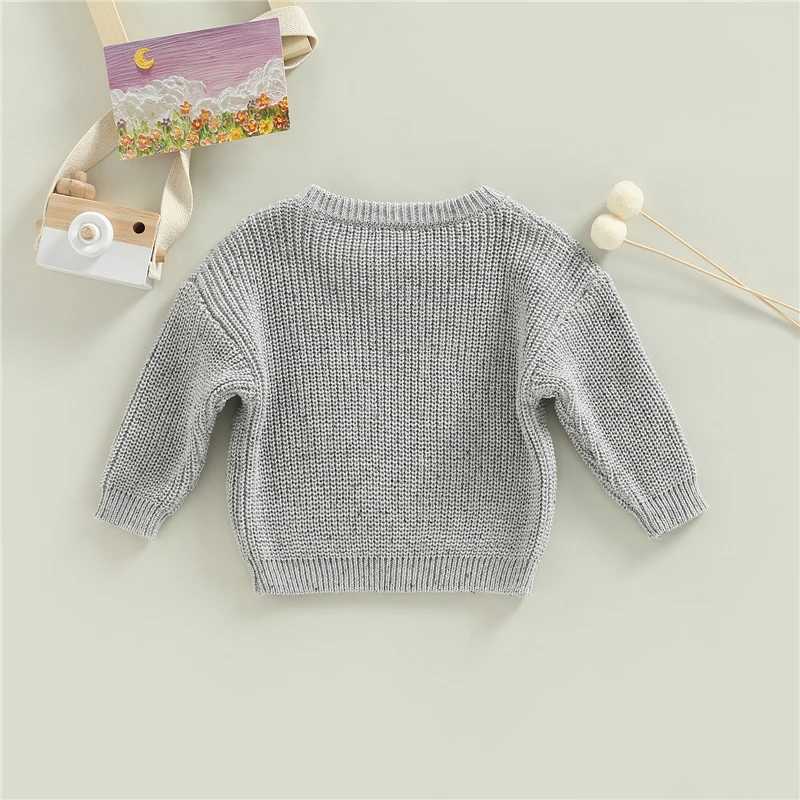 Autumn and Winter New Preschool Boys and Girls Solid Long Sleeve Sweater Coat Childrens Sweater Knitted Zipper Top W241025