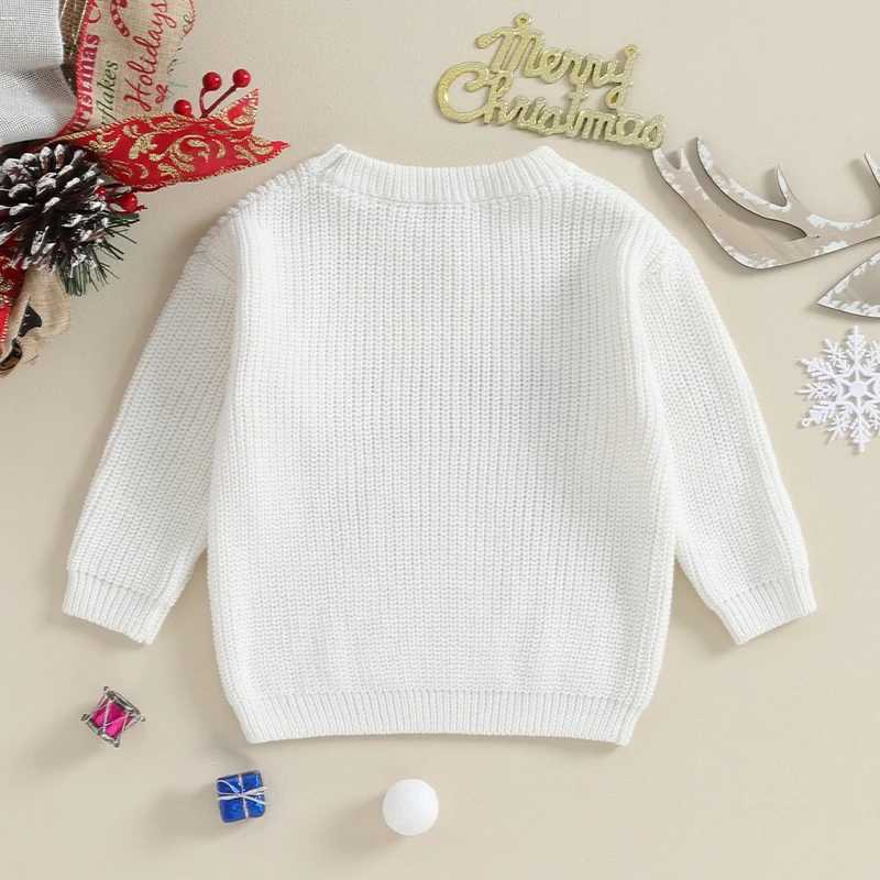 Christmas baby loose sweater knitted autumn and winter baby boy and girl clothes round neck childrens toddler girl boy latte art baby sweater W241025