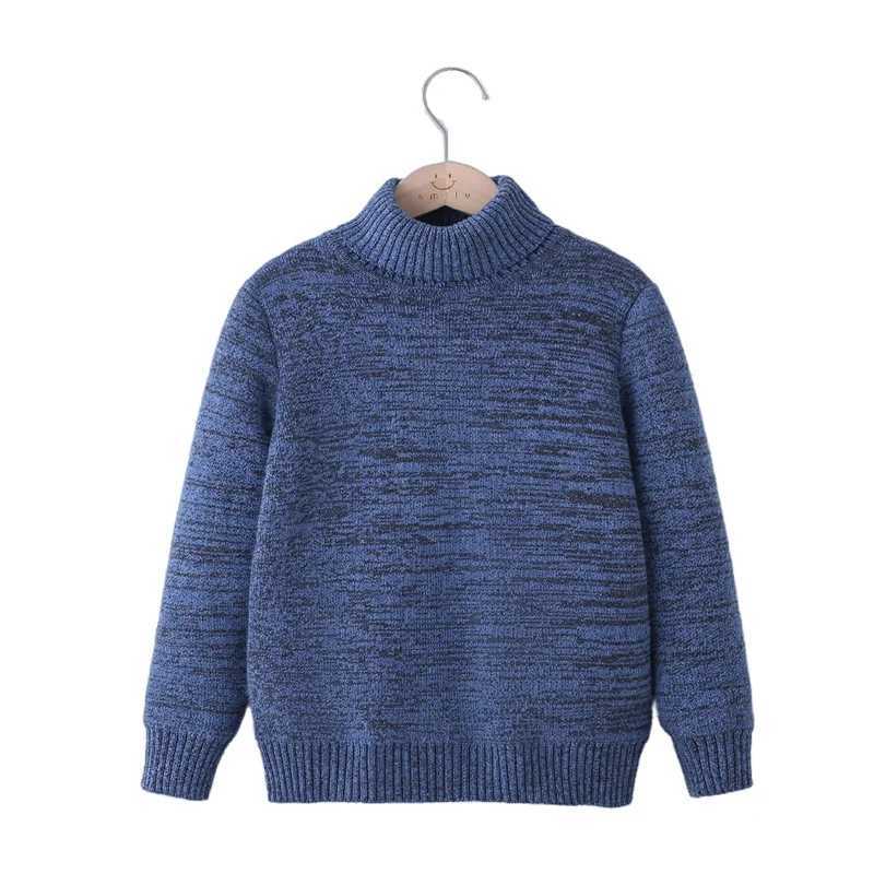 Childrens thick sweater baby solid bottom shirt boys and girls high neck sweater childrens winter warm top for 3-10 years old W241025