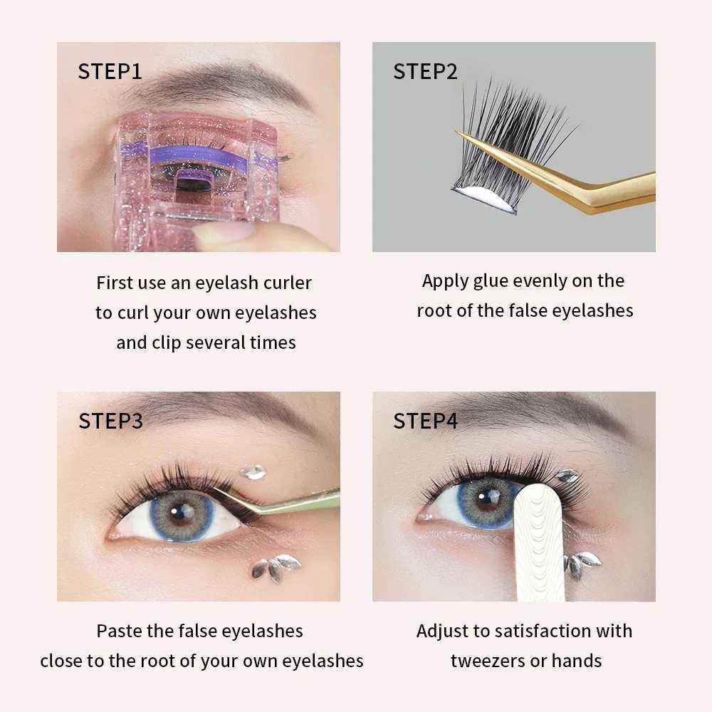 GLAMLASH 3D Eyelash Thickening Splicing False Eyelash Makeup Eyelash Extension Natural Soft Single Cluster EyelashW241024