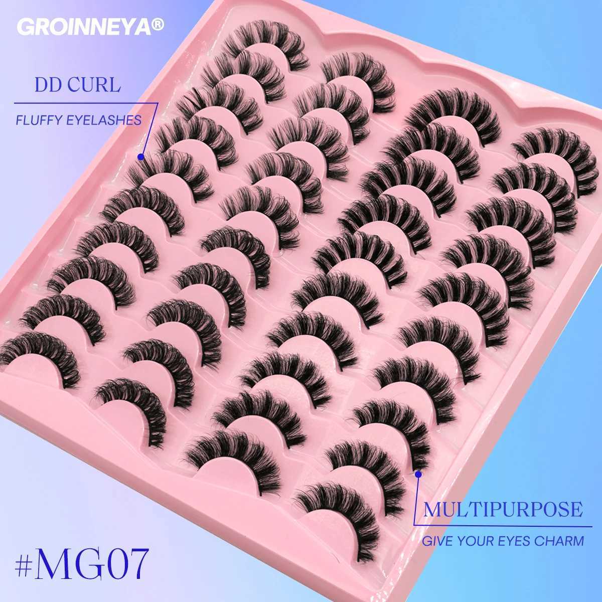 Russian striped eyelashes 5/10/20 pairs fluffy mink eyelashes 3D false eyelashes Russian eyelashes D curly false eyelashes makeupW241024