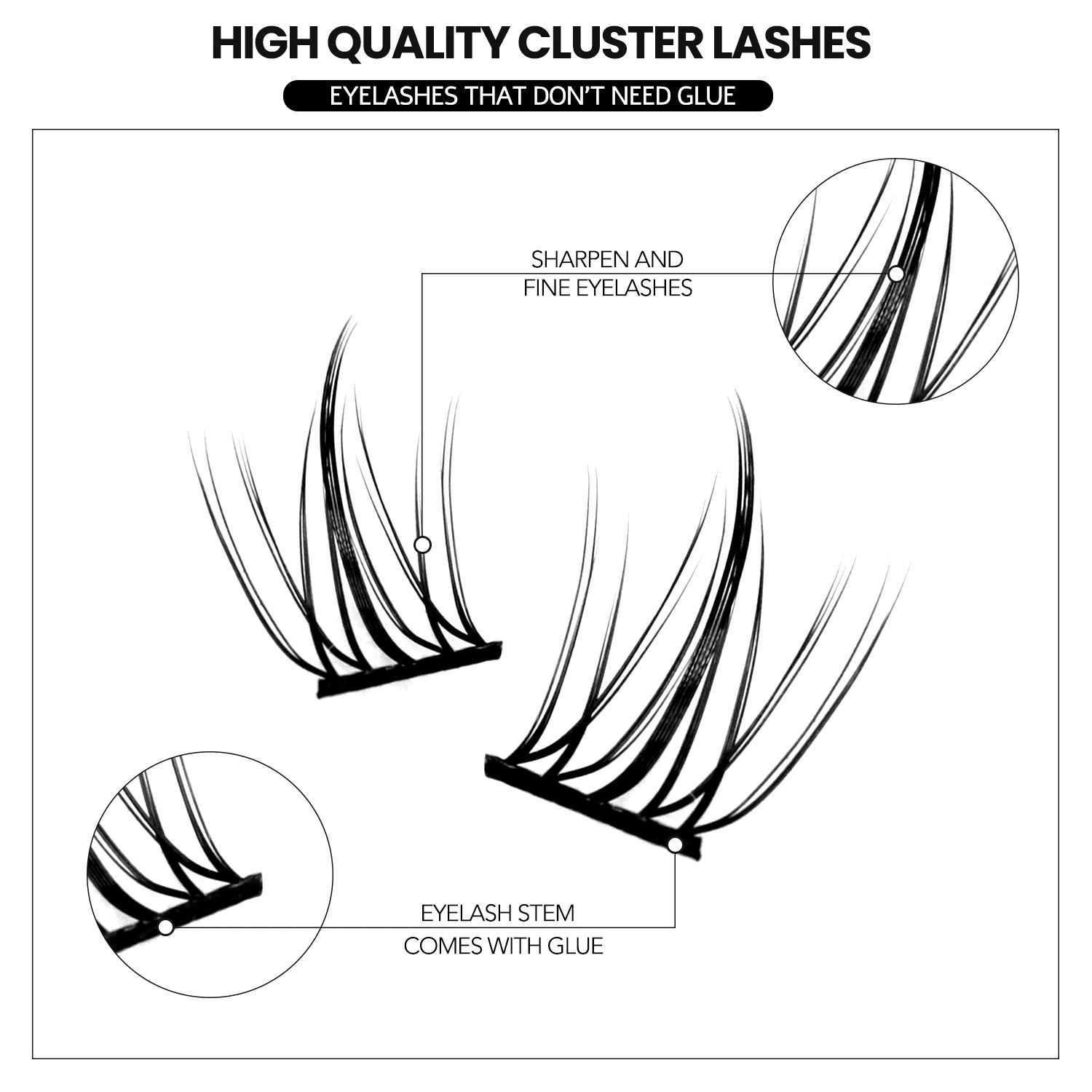DIY False Eyelash Cluster Kit Manga False Eyelash Natural Animation Eyelash Effect Personal Eyelash Extension Kit MakeupW241024