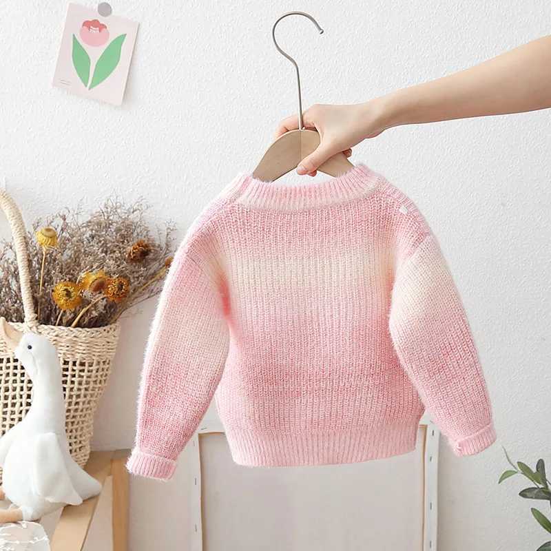 Autumn Winter Children Girls Sweaters Cotton Love Printed Baby Girls Bottom Thick Long Sleeve Children Girls Zipper W241025