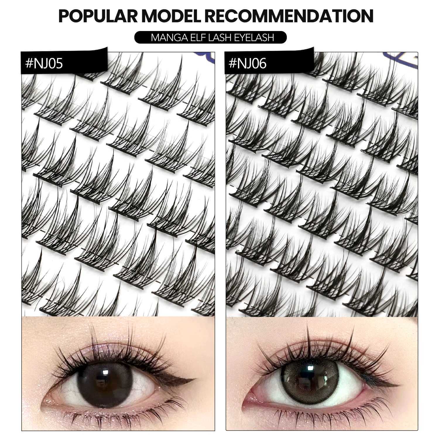 DIY False Eyelash Cluster Kit Manga False Eyelash Natural Animation Eyelash Effect Personal Eyelash Extension Kit MakeupW241024