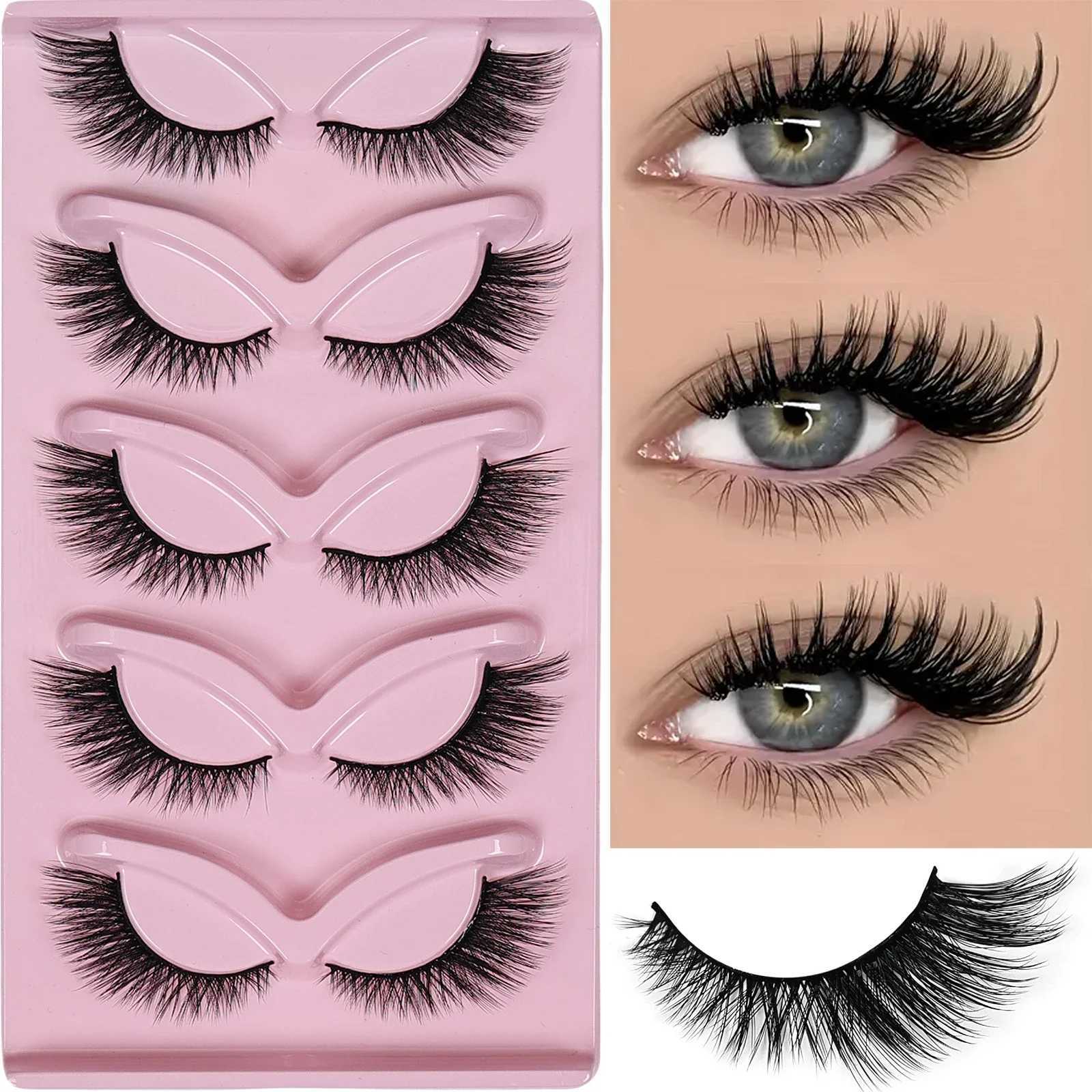 5 pairs of cat eye eyelashes Wispy false eyelashes fluffy cat eye eyelashes extended false eyelashesW241024
