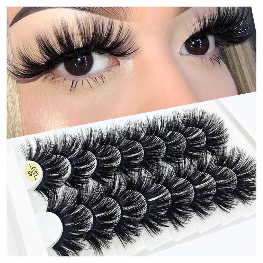 5/8 pairs of 25mm mint eyelashes 3D dramatic false eyelashes handmade fluffy eyelashes natural length 25mm eyelash extension makeupW241024