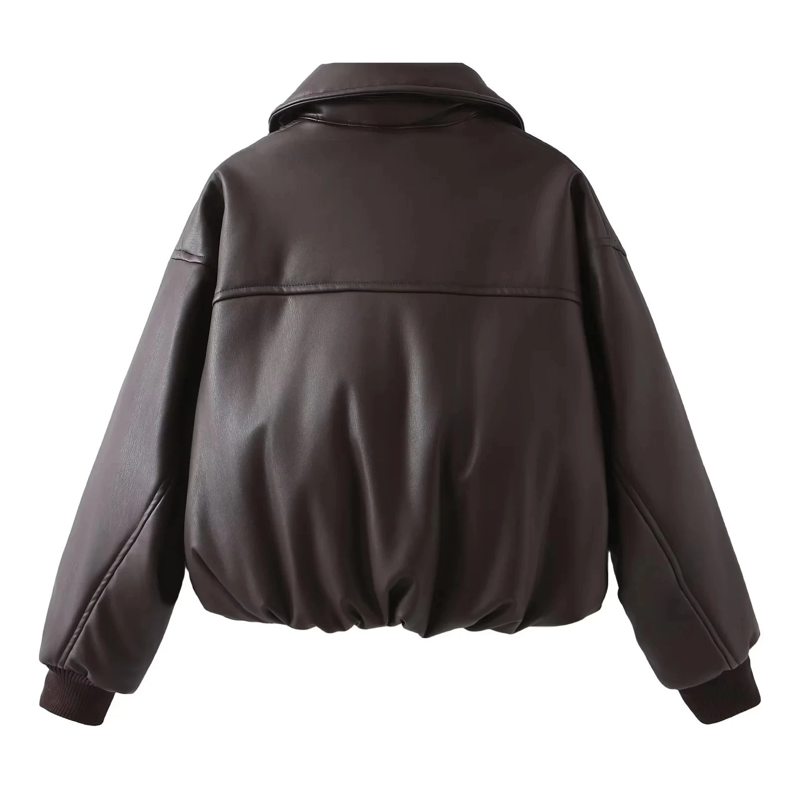 Womens Leather Jackets Coat Winters Outwear Solid Streetwear Warm Thick Long Sleeve Jaqueta De Couro Preta Jacket Women insz 241024