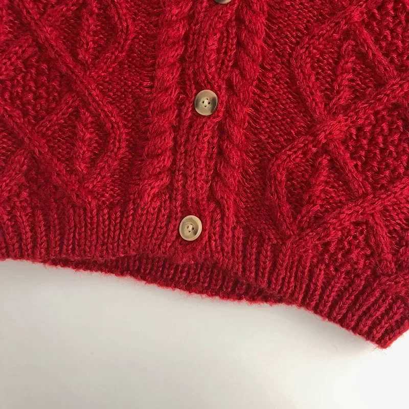 Childrens autumn girls knitted sweaters baby boys Christmas red cardigans childrens tops childrens thick knitted jackets W241025