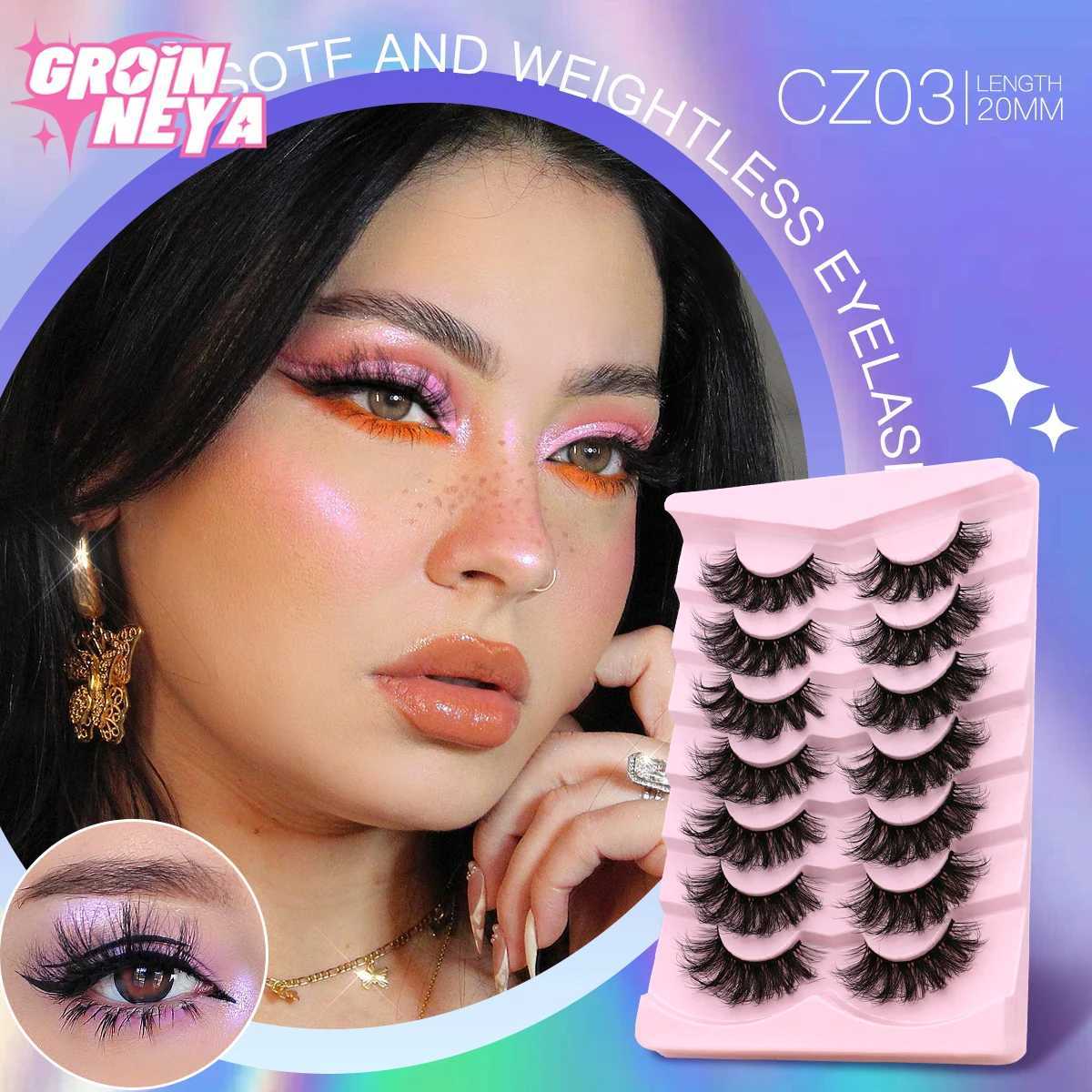 Groinneya eyelash mink fluffy 5/7 pairs of eyelashes long-lasting Wispy natural eyelashes dramatic volume eyelash extension thickness longW241024