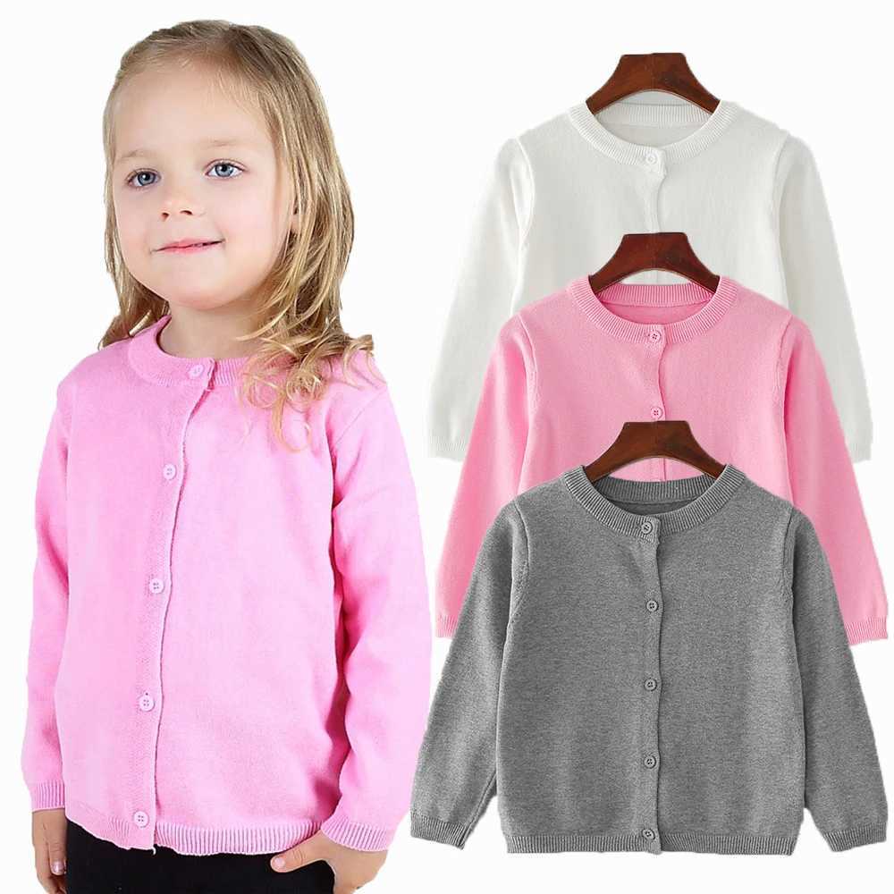 Spring and autumn girls cardigans childrens casual sweaters white pink black knitted jackets baby boys and girls jackets childrens jackets W241025
