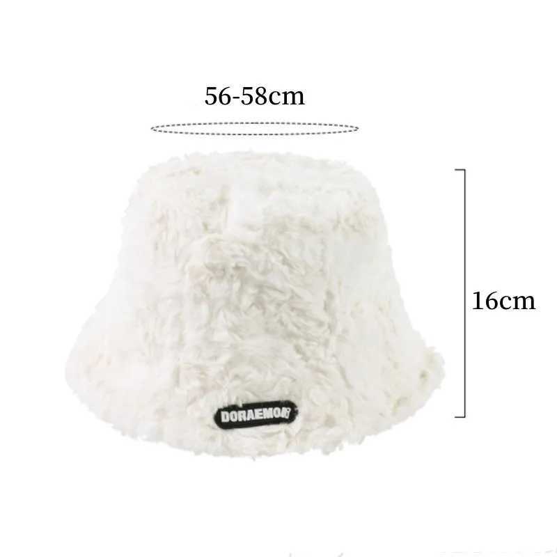Autumn Winter Plush Bucket Hat Women Thicken Warm Fisherman Hats Korean Version Fashion Sunscreen Basin Caps 2024 NewX241025