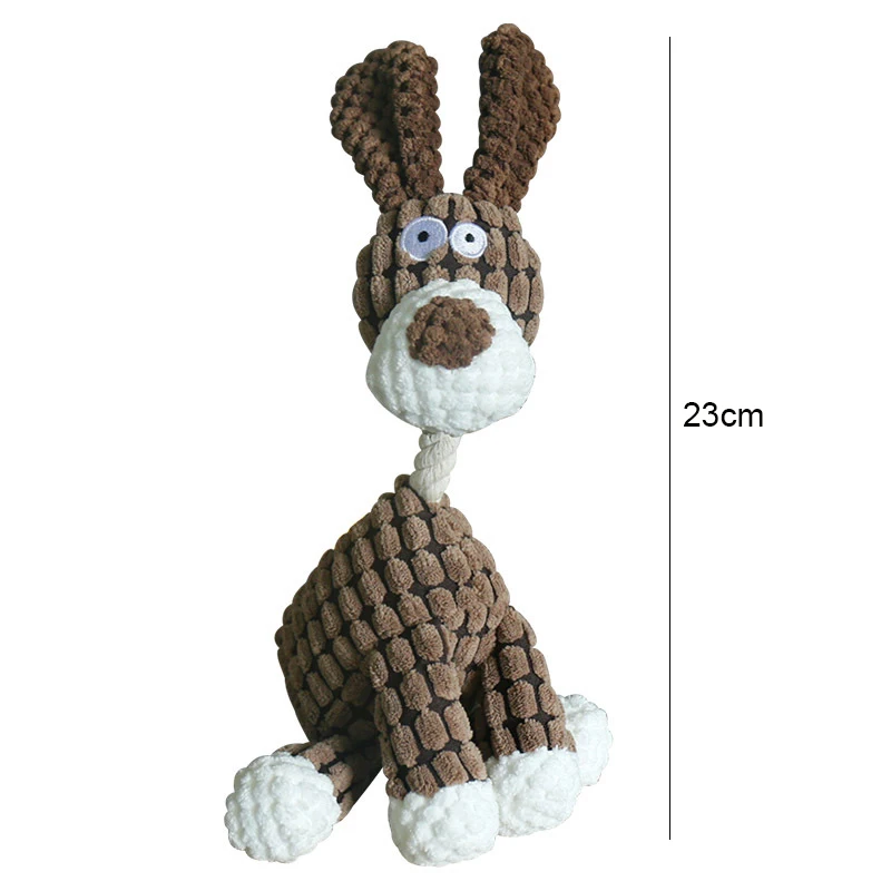 Fun Donkey Shape Corduroy Chew for Dogs Puppy Squeaker Squeaky Plush Bone Molar Toy Pet Training Dog Accessories Free shipping