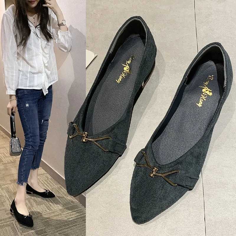 High Quality Comfortable low heel womens work shoes summer Fi Pointed toe womens pump simple and versatile shallow mouth shoes T241024