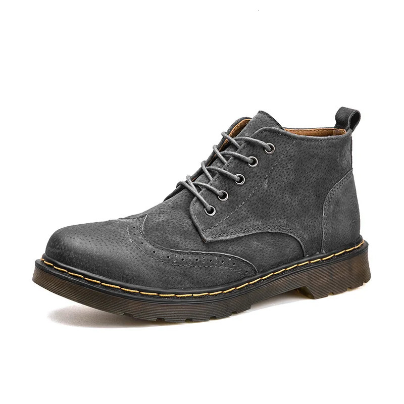 Leather mens shoes autumn and winter ankle boots fashion shoes lace shoes mens shoes high-quality retro mens shoes H243 241024