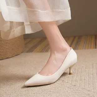 High Quality High heels womens spring new sexy nodding shallow mouth temperature ultra-thin high heels black single shoes T241024