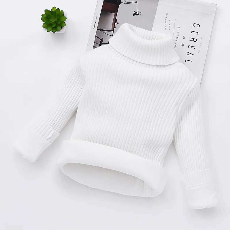 Childrens apron sweater autumn and winter childrens turtle collar knitted zipper baby cotton top pure cotton warm shirt W241025
