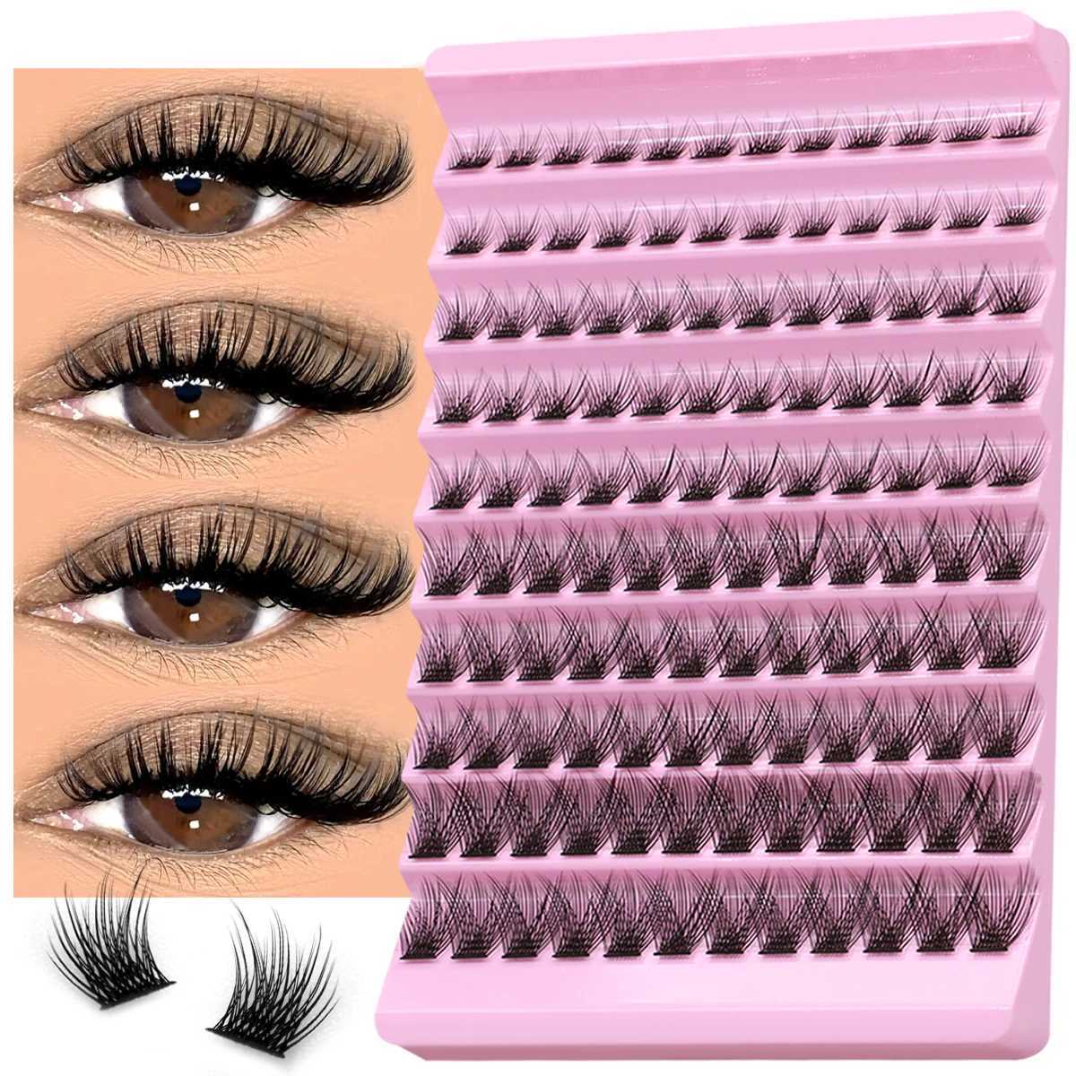 Groinneya DIY Eyelash Extension Kit Personal Eyelash Cluster Mixed Eyelash D Curling Cluster Eyelash Adhesive and Sealing Makeup ToolW241024