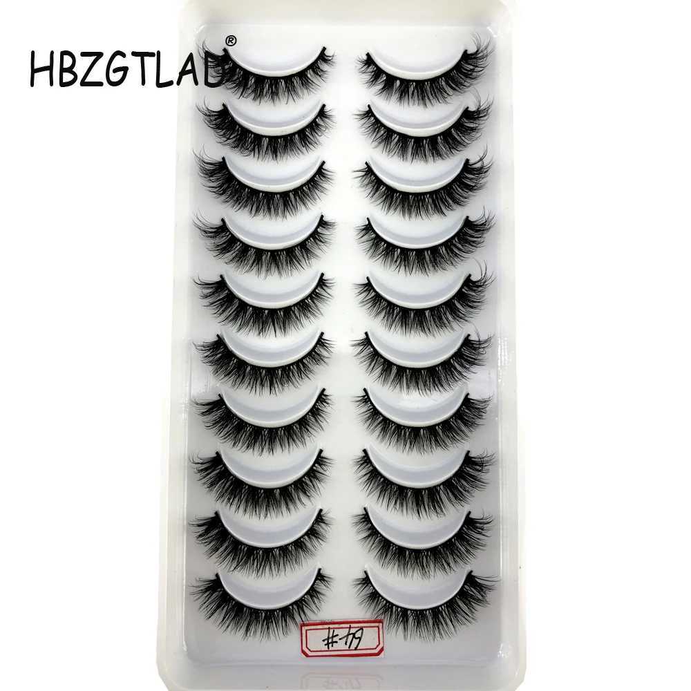 HBZGTLAD wholesale 10 pairs of slim 3D mink eyelashes wholesale mink eyelashes fake eyelashes maquiagem X05W241024