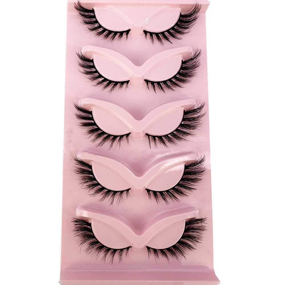 New cat eye eyelashes mink eyelashes 3D curled wings naturally messy ends raised thick false eyelashes soft false eyelashesW241024