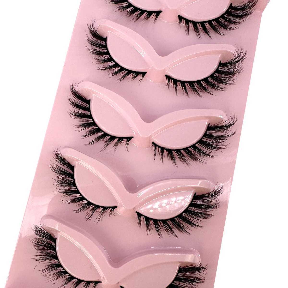 New cat eye eyelashes mink eyelashes 3D curled wings naturally messy ends raised thick false eyelashes soft false eyelashesW241024