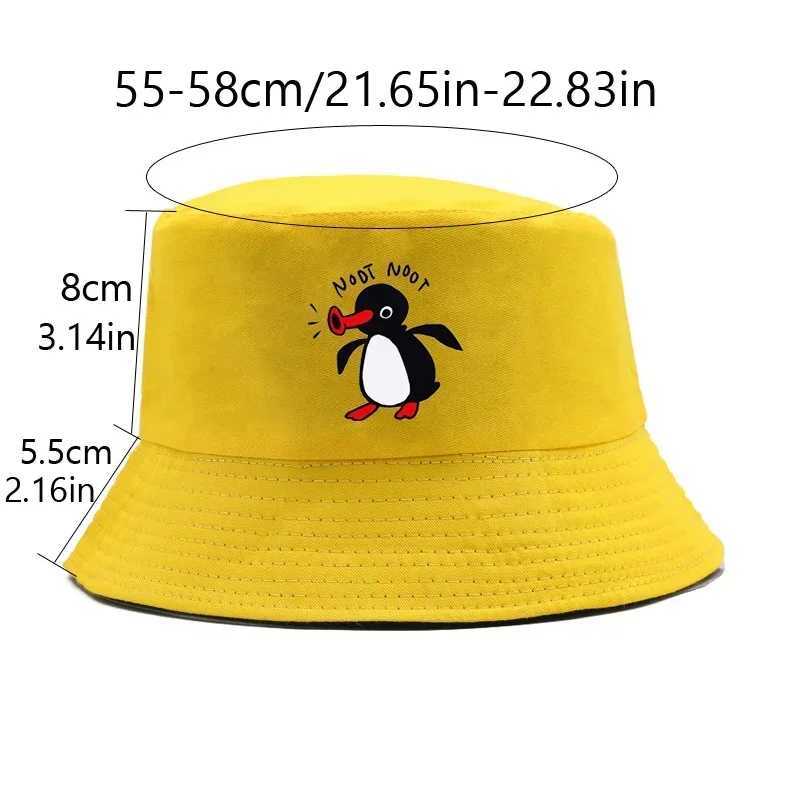 Summer Penguin Bucket Hat reversible Bob mens cotton travel beach fisherman hat outdoor sports pull up Bob Panama sun hat W241024