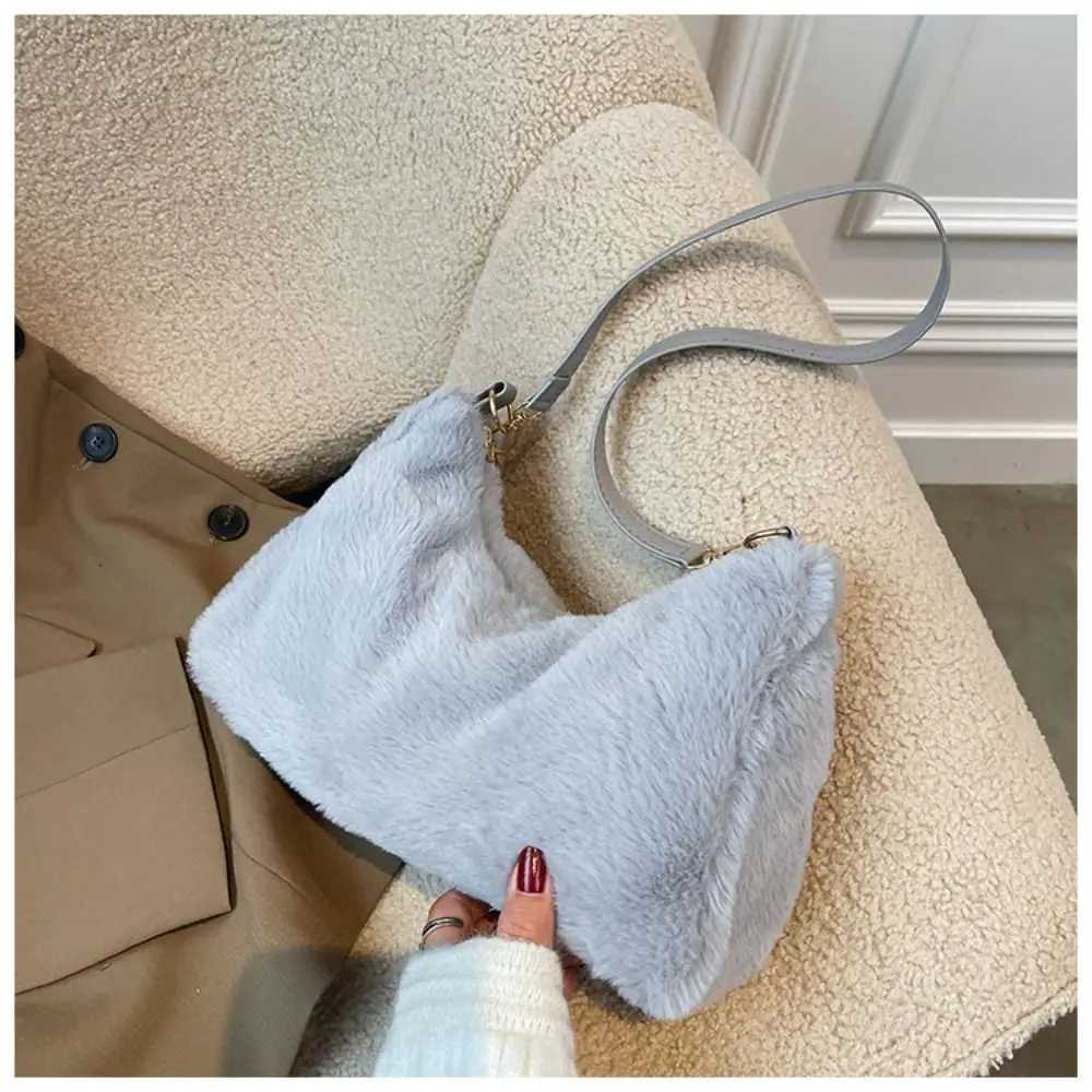 faux fur Fi mini handbag designer womens wallet fluffy soft plush shopping bag warm winter Y241025