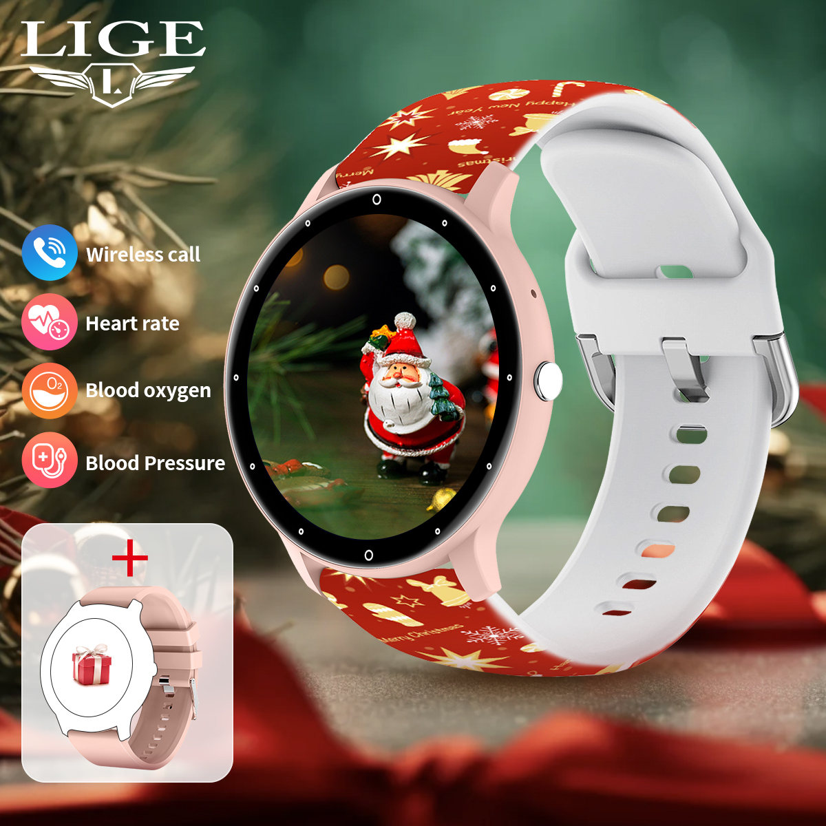 LIGE Outdoor Sports New Smart Watch Multi functional Alarm Clock Step Counting Voice Assistant Sitting Reminder Watch Christmas Gift