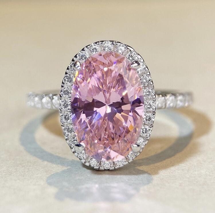 5CT Choucong Gorgeous Sparkling Wedding Rings Luxury Jewelry Real 100% 925 Sterling Silver Oval Cut Dove Egg Moissanite Diamond Eternity Women Bridal 