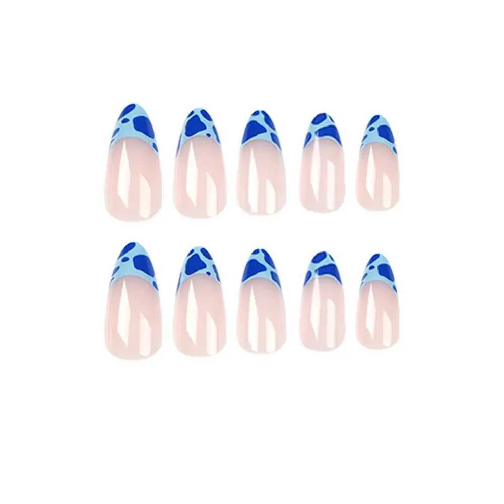 24pcs/Box Press On Nails Artificial Manicure Tool Nail Tips Wearable Almond False Nails French Fake NailsXJ241025