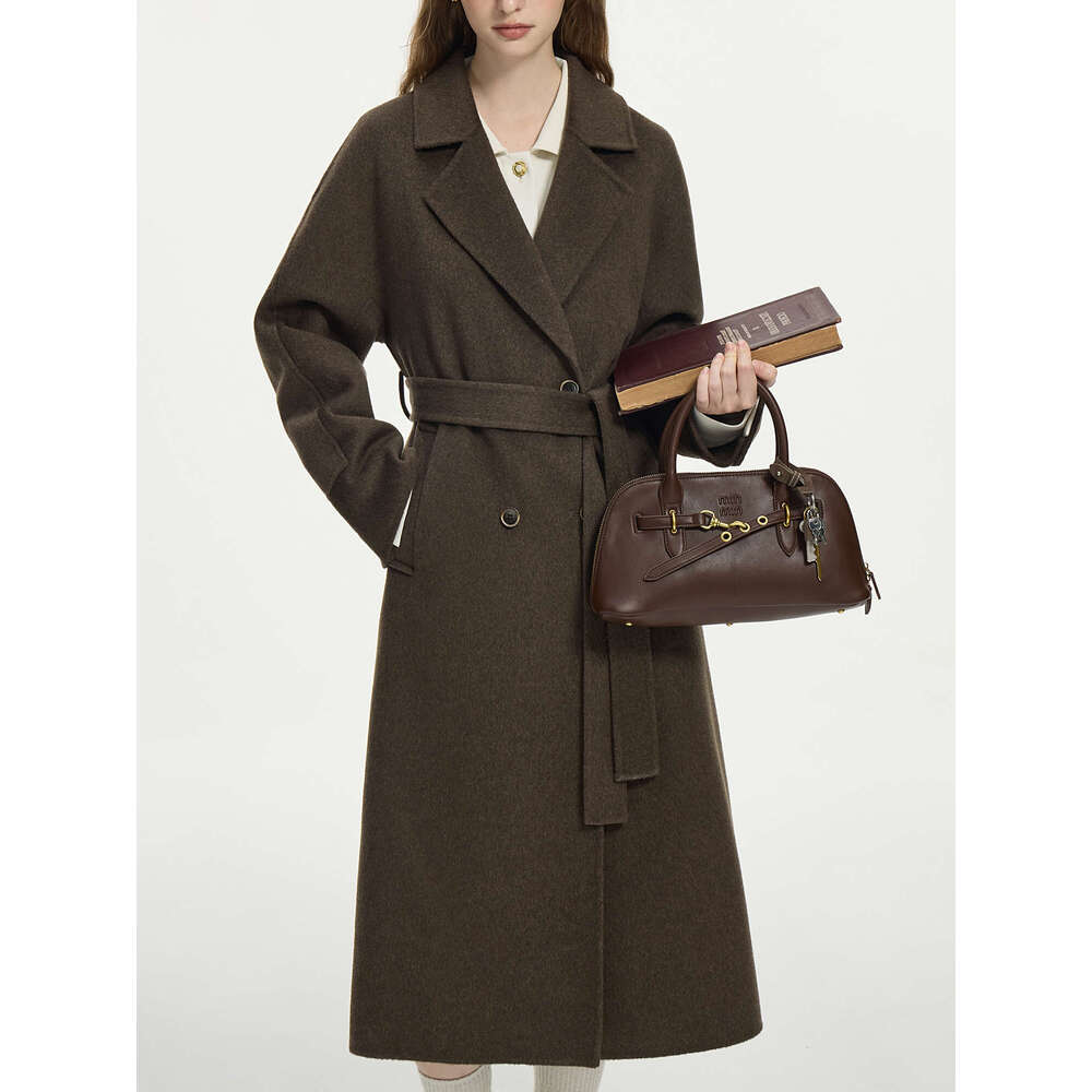 FSLE 66.5% Wool Reversible 3 Color Classic For Women Autumn Winter 2024 New Design Long Loose Warm Casual Coat 24Fs14272