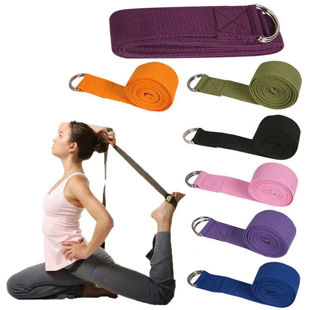 180cm Sport Yoga Strap Durable Cotton Exercise Straps Adjustable Dring Buckle Gives Flexibility For Stretching Pilates 241024