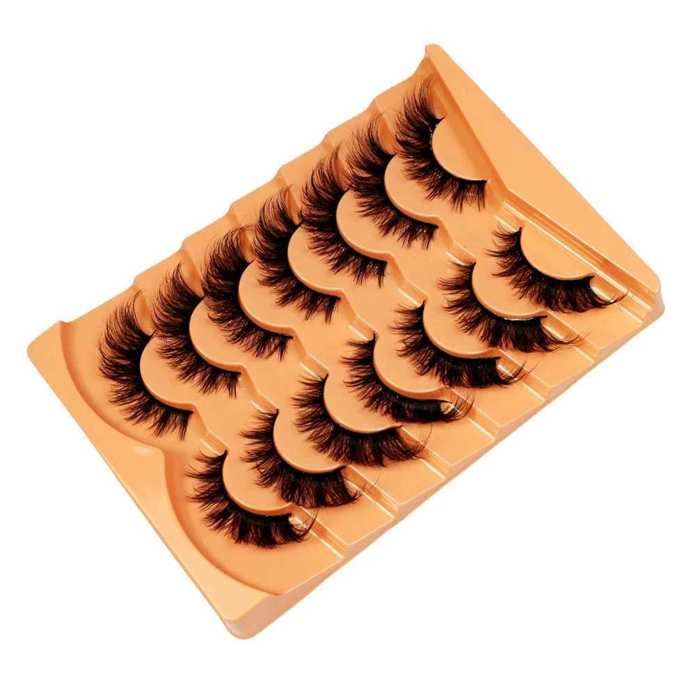 7 pairs of cat eye eyelashes eye tip length slim curly fluffy false eyelashesW241024