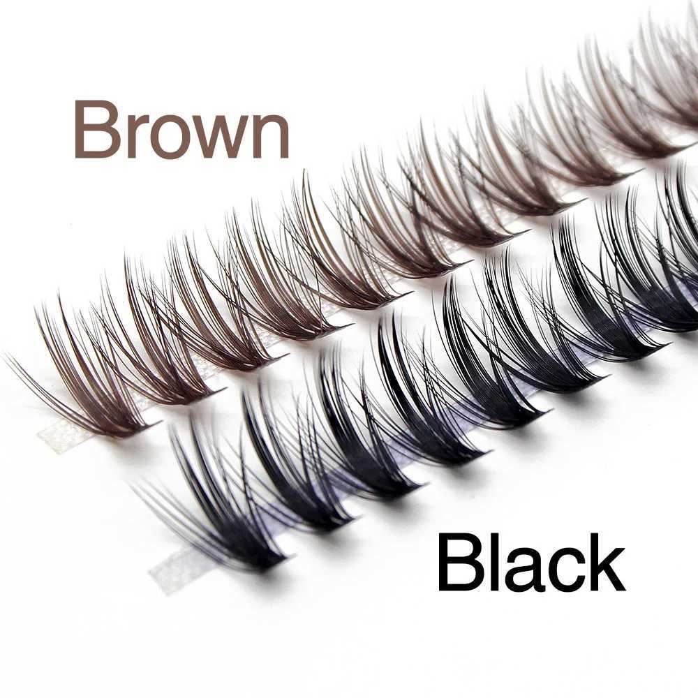 Brown Black 60 Drain Sable Individual Cluster Eyelash Extension Natural DD Silk Eyelash Soft Cilos 3D Roll CiliasW241024