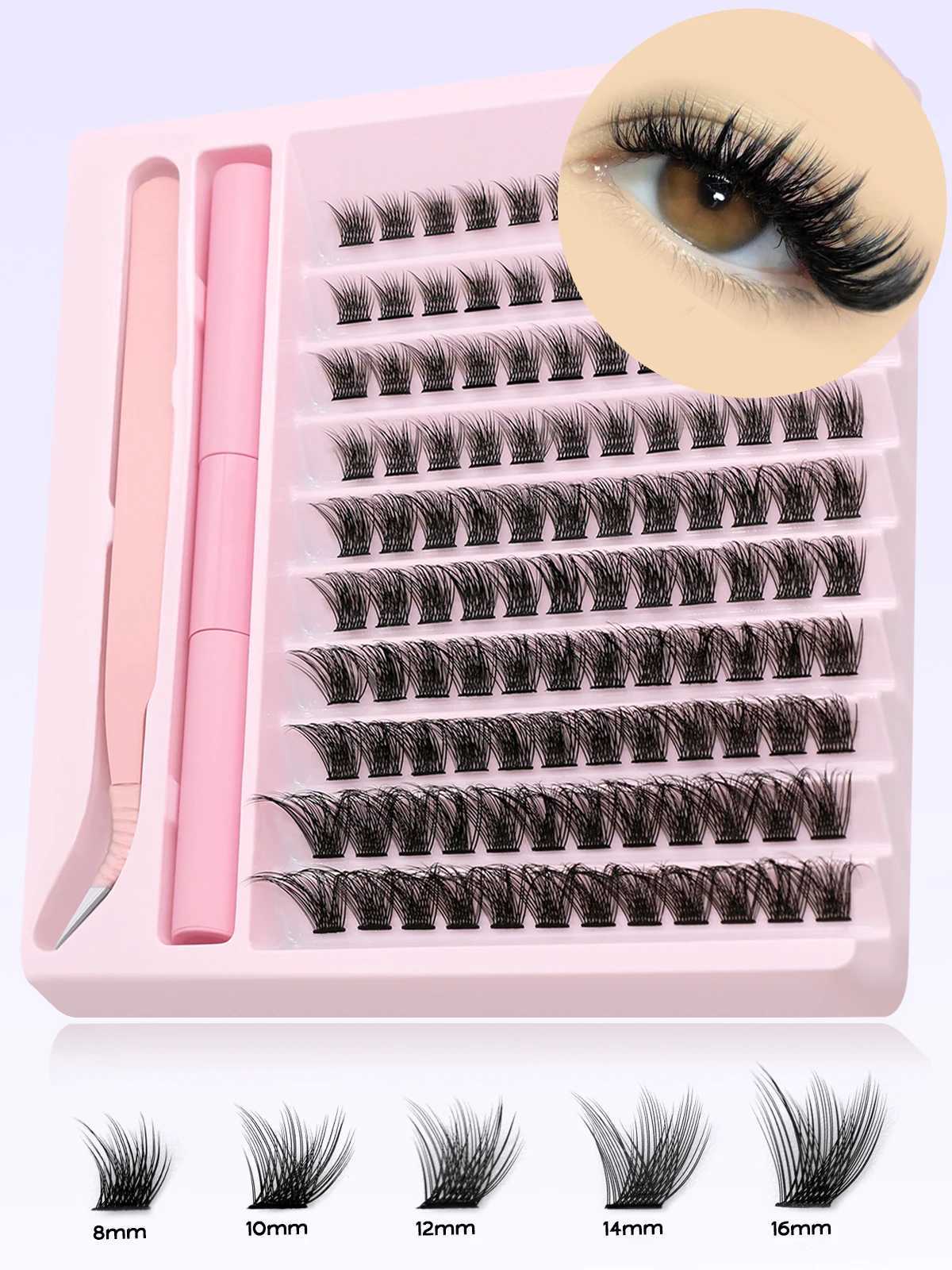 GROINNEYA eyelash cluster kit DIY eyelash extension kit eyelash bonding and sealing kit with waterproof and strong retentionW241024