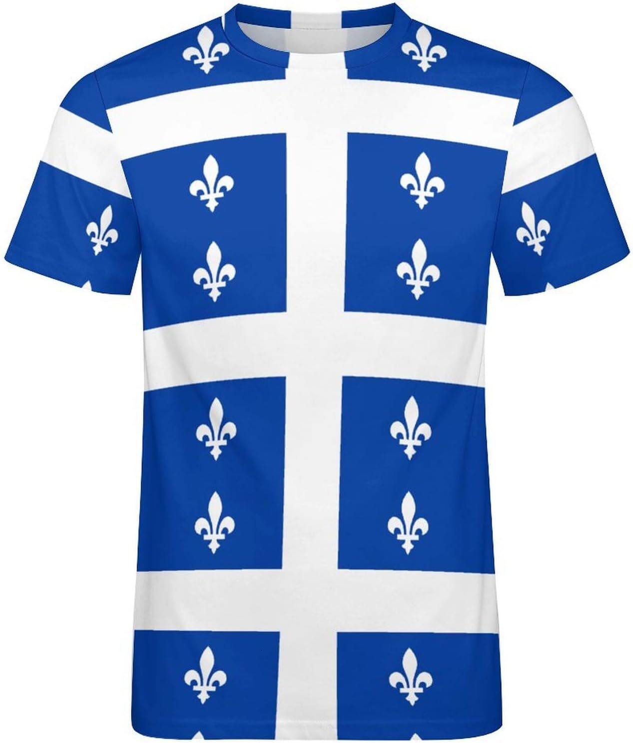 Mens T shirt Flag of Quebec Cotton T-Shirt 3D Printed Casual Shirt Men's Crew Neck T-Shirt tee Casual tops summer clothes All-in-one fashion cool