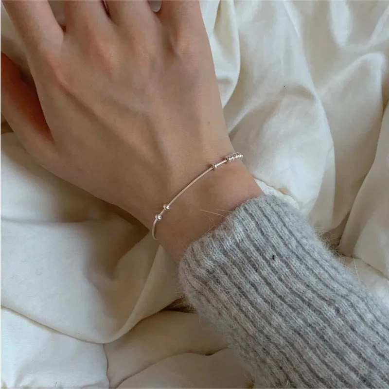 SSTEEL Korean Version 925 Sterling Silver Snake Bone Bracelet Simple For Women Accessoires Fashionable Geometric Jewelry 241024