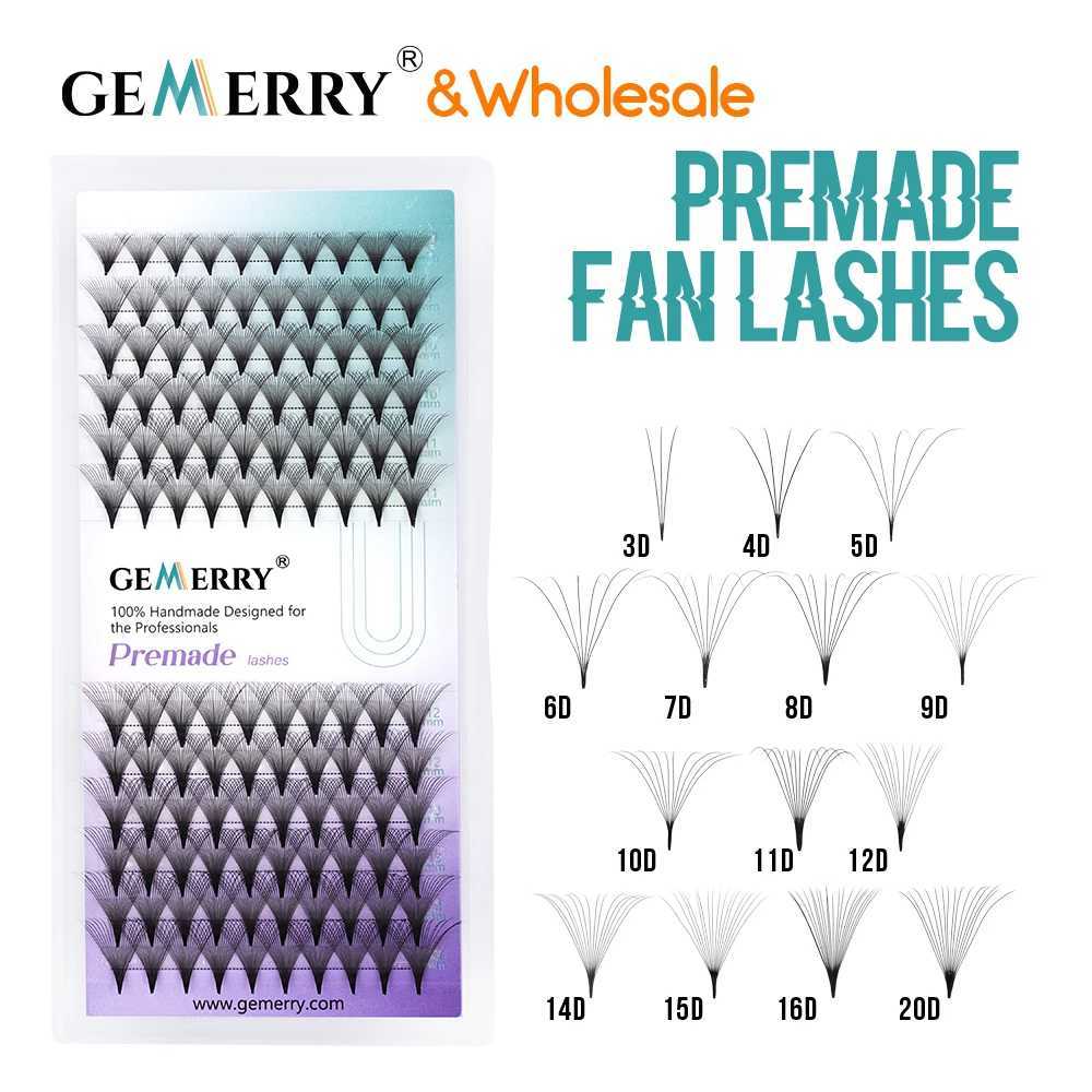 Gemerry Prefabricated Fan Eyelash Extension 6D 8D 9D 10D 16D 20D Short Handle False Eyelash Soft Russian Curl Artificial Mink EyelashW241024