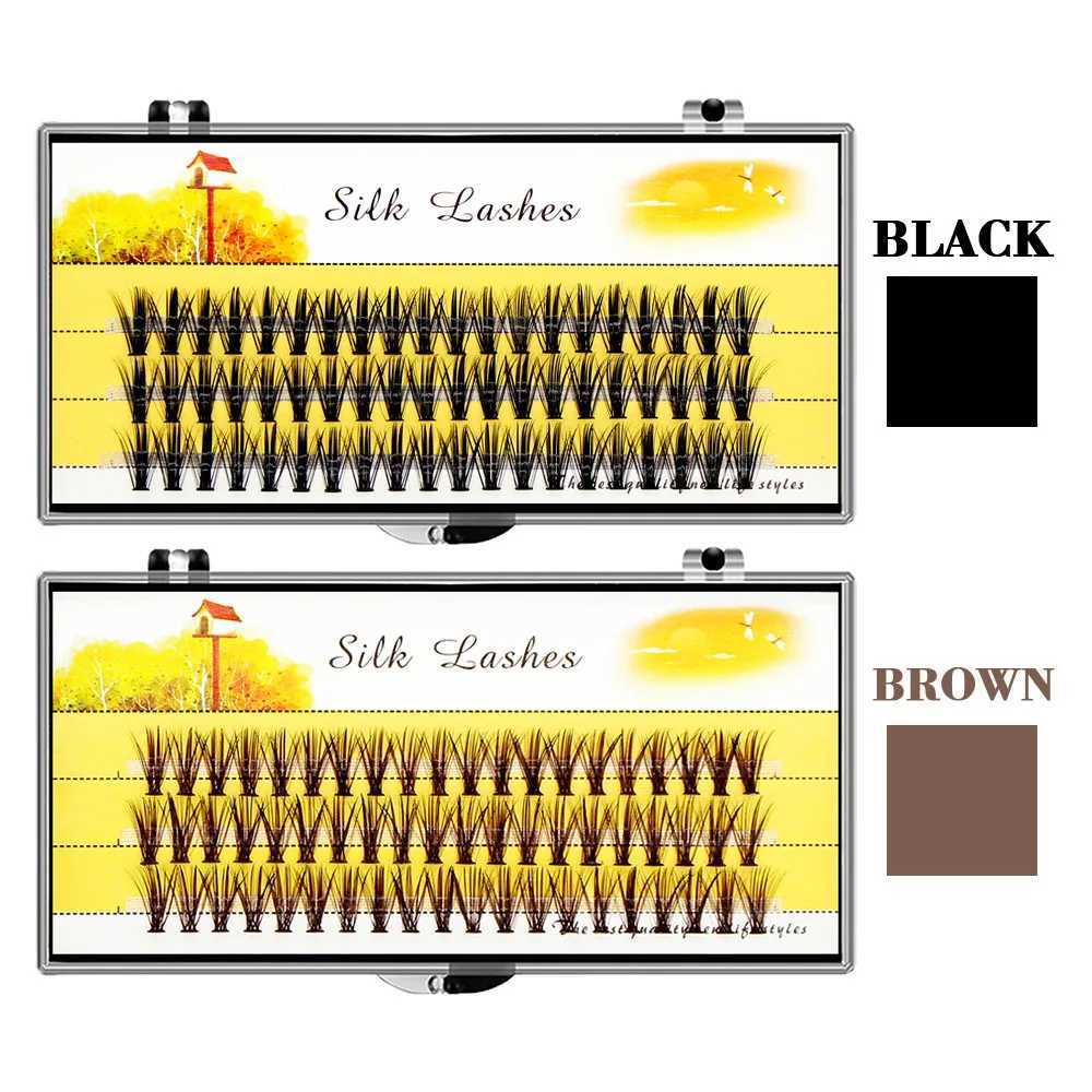 Brown Black 60 Drain Sable Individual Cluster Eyelash Extension Natural DD Silk Eyelash Soft Cilos 3D Roll CiliasW241024