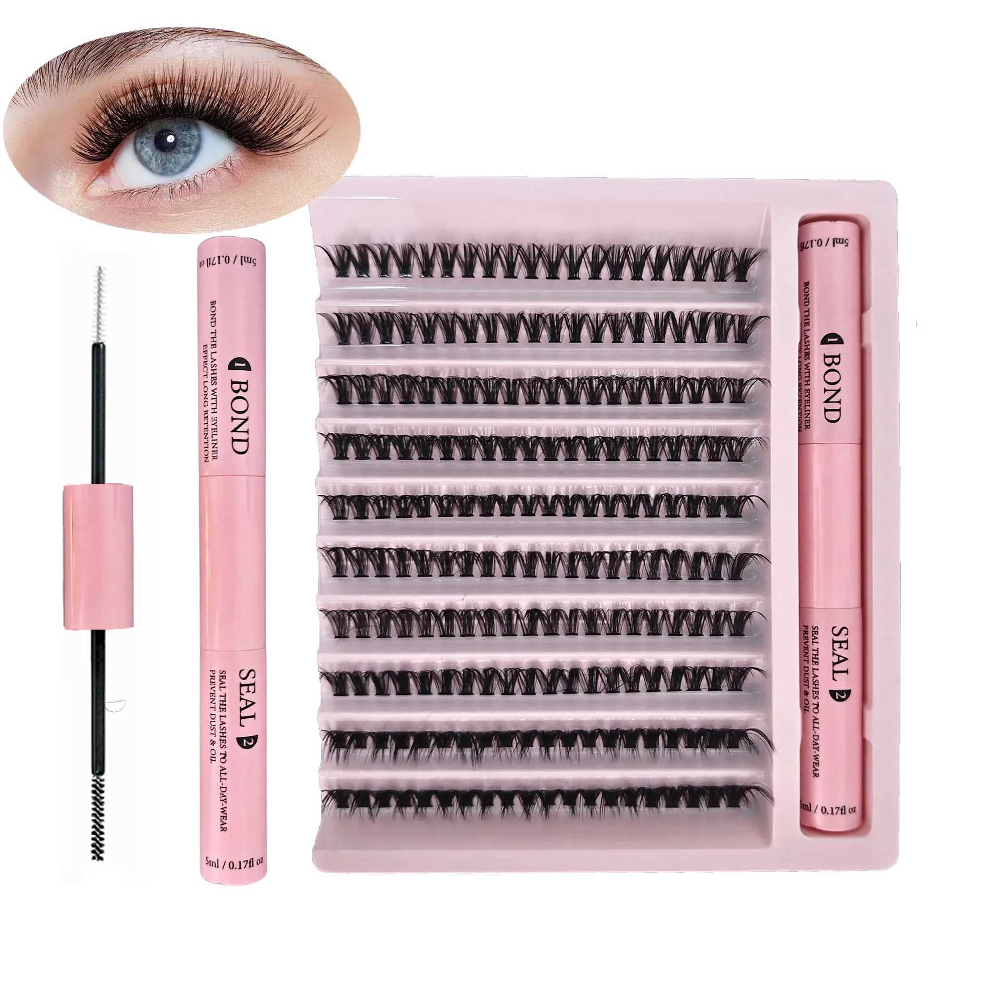 200 eyelashes cluster eyelash adhesive and sealing makeup tool DIY eyelash extension kit for eyelash glue accessoriesW241024