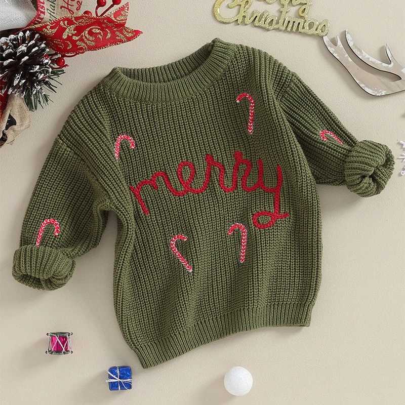 FOCUSNORM 3 Colors 0-7Y Autumn/Winter Baby Girl Christmas Sweater Long Sleeve Candy Vine Alphabet Embroidered Knitted Zipper Top W241025
