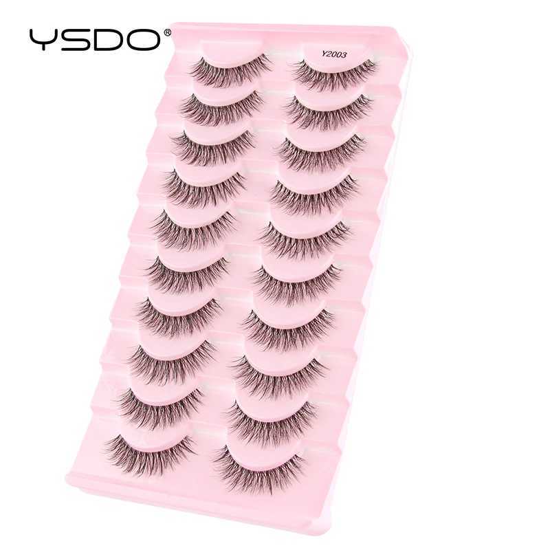 Eyelash 3/10 Half Eyelash Cat Eye Natural Long Eyelash 3D Mink Eyelash Full Eyelash Makeup Extension ToolW241024