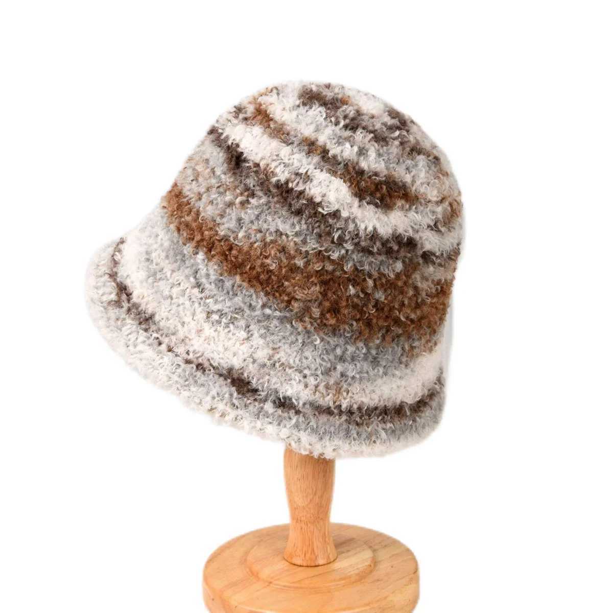 2024 Autumn Winter Ombre Bucket Hat Sweet Dopamine Fisherman Hat Warm Trend Small Luxury Gradual Color Tie Dye Travel Basin HatX241025