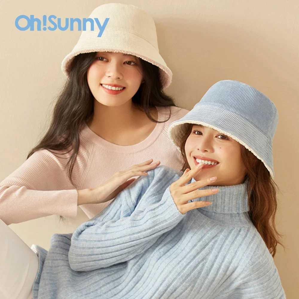 OhSunny Winter Bucket Hat for Women Keep Warm Cap Outdoor Casual Hats For Ladies Girls Riding Windproof 56-58cmX241025
