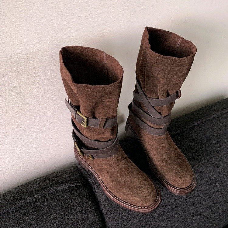 2024 Winter Snow Boots: Cozy Furry Cotton Cowboy Boots for Men & Women 02d7