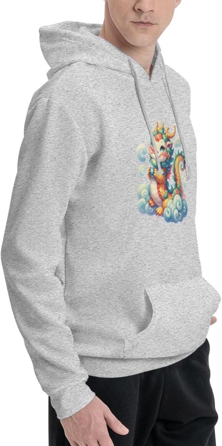 Hoodie for Mens Womens Funny Cartoon Chinese Dragon Print Hoodie for Women Men Animals Clothing Graphic simple fashion