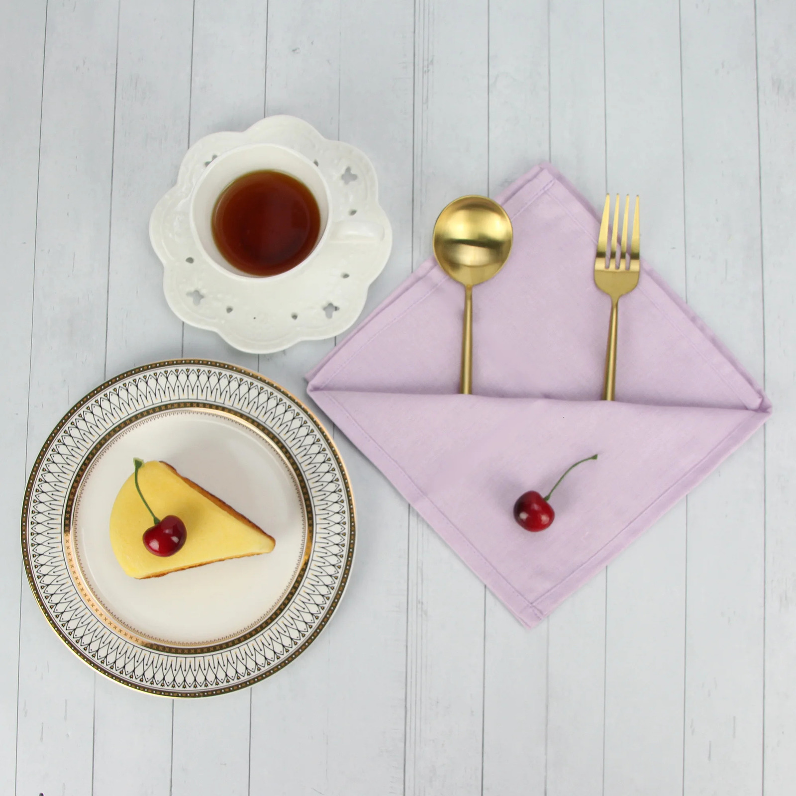A set of 12 pieces of 40x40cm cotton linen blend napkins soft dining table tea towels used for home and activities 241024
