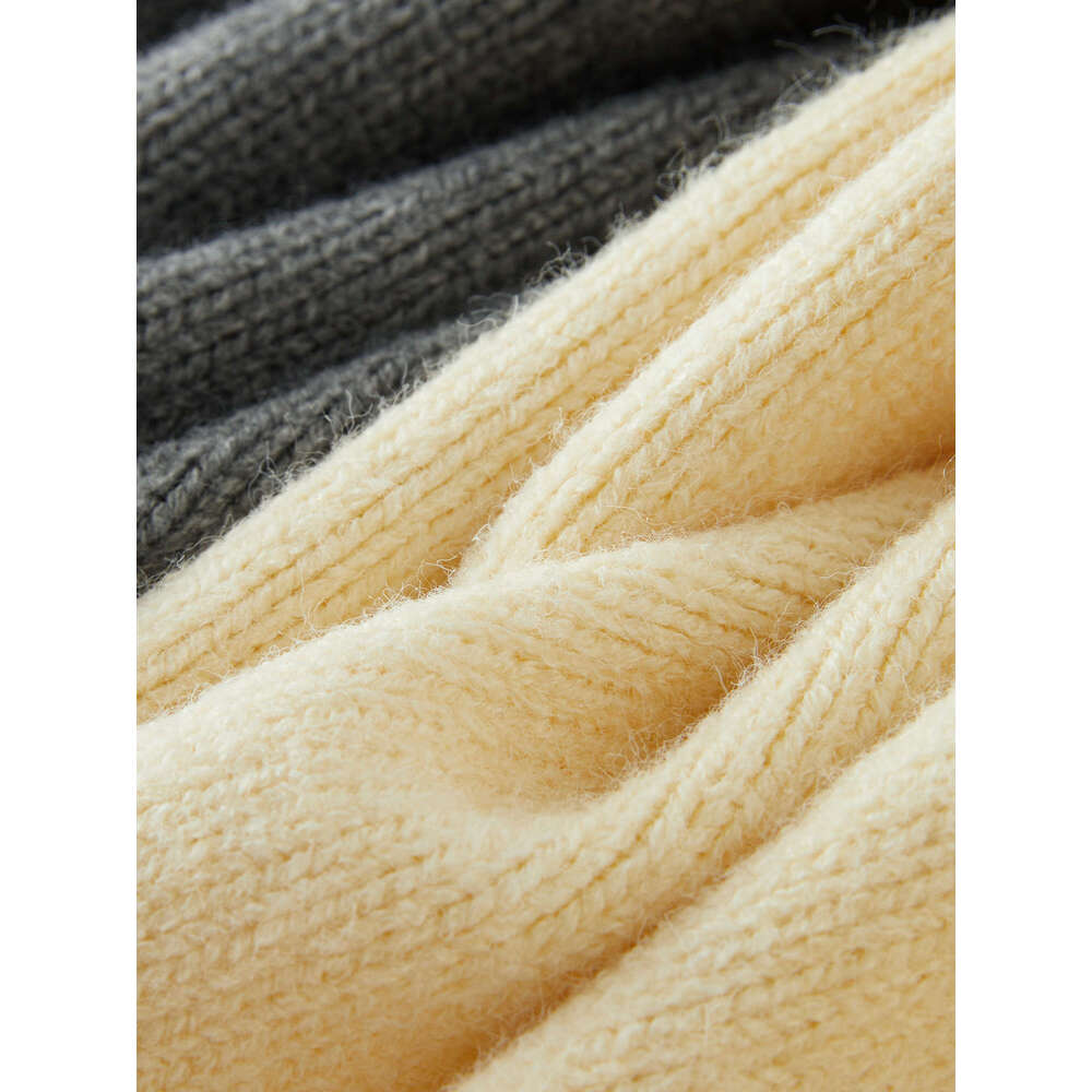FSLE Two Colors Wer Embroidery Round Neck Women Sweater Fall Winter 2024 New Loose Versatile Warm Wool Knit Pullover24fs14165 250527