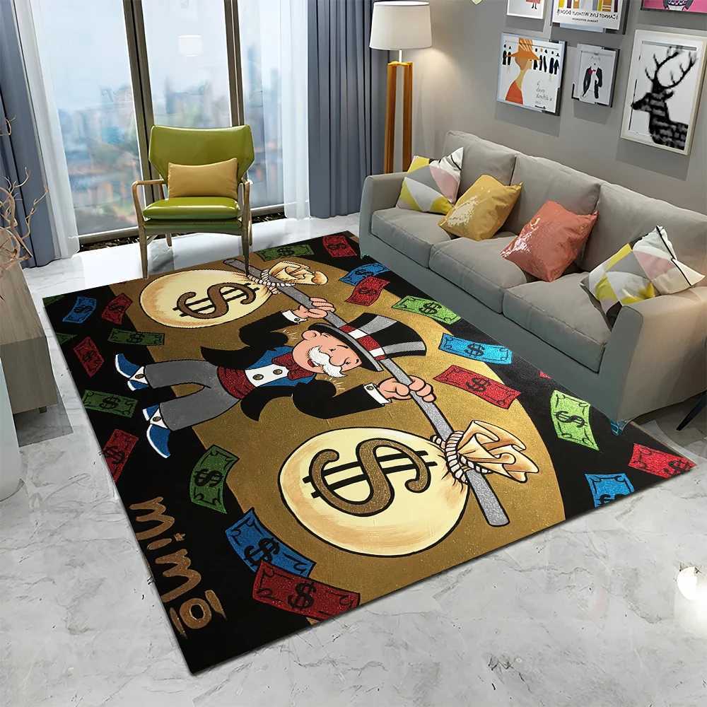 Dollar Monopoly Cartoon Retro Game Carpet Used for home living room bedroom sofa door decoration childrens area carpet anti slip floor mat X241024