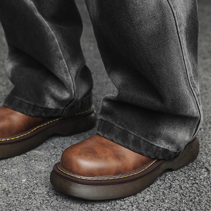 Fashionable and trendy thick shoes for sale mens casual business leather shoes high-quality casual style party and wedding high heels 241024